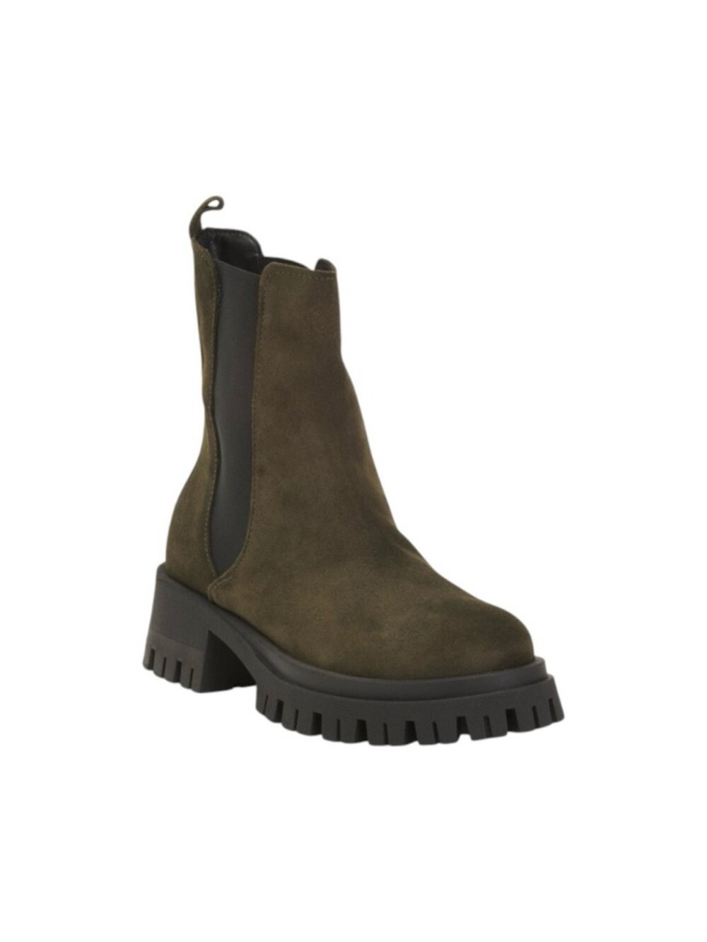 Olive Green Suede Chelsea Boots Size 36 New in Box